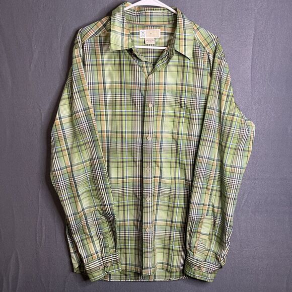ExOfficio Men's Insect Shield Shirt XL Green Plaid Button Front Bugs Away - Picture 1 of 8